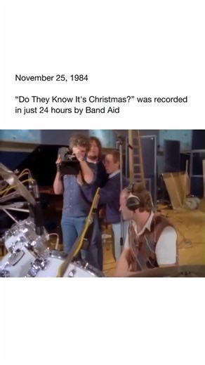 Best songs on Instagram: "On November 25, 1984, a large group of famous musicians came together for a special project called Band Aid. The goal was to create a charity single that would help raise money for the famine in Ethiopia. Bob Geldof and Midge Ure organized the event and invited many well-known artists of the time, such as George Michael, Sting, Phil Collins, and members of Duran Duran. The song they recorded was “Do They Know It’s Christmas?” What makes this moment so memorable is that