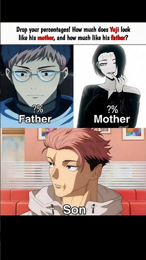 How Much Does Yuji Look Like His Mother vs Father? 🤯 | Jujutsu Kaisen #JujutsuKaisen #JJK #yuji