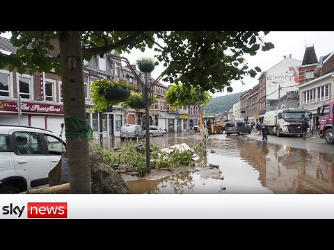 Belgium village of Pepinster cut off after extreme flooding