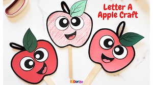 Fun Letter A Apple Craft - Popsicle Stick Puppet