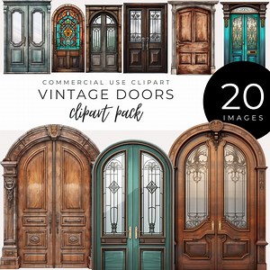 Vintage Door Clipart INSTANT DOWNLOAD Antique & Rustic Door Graphics, Cottagecore, Old World Charm Images; Junk Journal Ephemera - Etsy