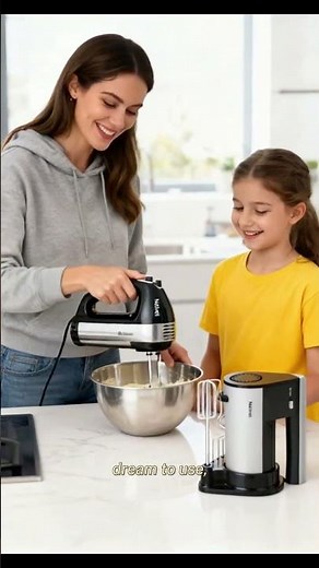 600W Electric Hand Mixer Kitchen Handheld Mixer 10 Speed Powerful with Turbo for Baking Cake Lightwe