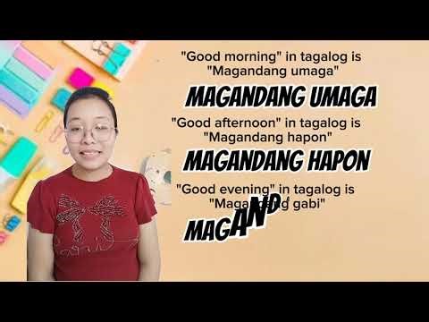 Basic Tagalog Greetings that Filipinos use everyday | English to Tagalog