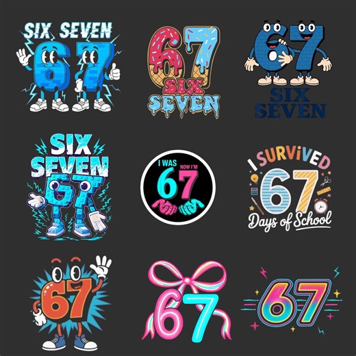 Six Seven PNG Bundle | Number Clipart Set | Classroom Graphic Designs - Etsy