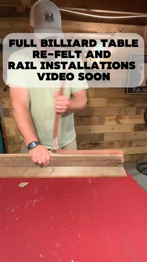 Pool table Re-felt and new bumpers video coming soon. #billiards #billiardsgame #DIY #billiardtable