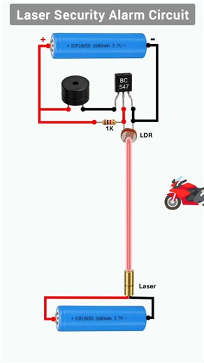 Laser Security Alarm Circuit 🚨 | Laser + LDR + BC547 | DIY Security System