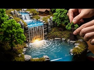 Handcrafted Nature in Miniature — Building a Cinematic Waterfall Diorama With Glowing Resin Water