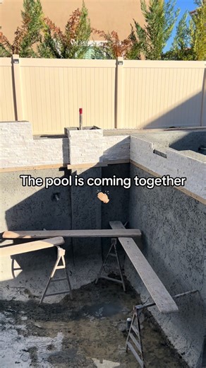 Pool update 🌊 #npt #slatewhitetile #nptminipebble #pool #poolbuild