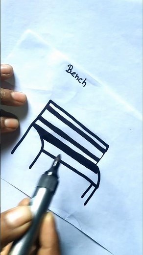 Bench drawing step by step, #reels #bench #shorts