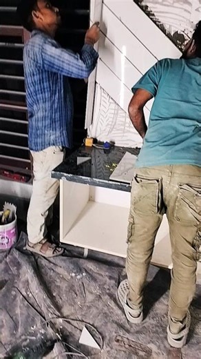 U Home interiors design Trending wash counter tiles design in progress #superviral #uhomeinteriors#