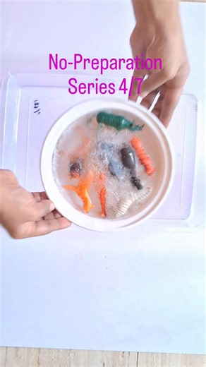 ⛄ No-Preparation Play | Series 4 of 7 Need 1 hour of mess-free, zero-expense toddler play? Try this simple idea! Take a few toy animals or vehicles, place them in containers, add water and freeze overnight. Next day—your toddler gets a full rescue mission playtime! Just pour a little water salt, wait for the ice to melt, and let them free the toys and create their own adorable story. Easy. Zero prep. Perfect for sensory play, fine motor skills, imagination, and storytelling. #KidsActivities #Tod