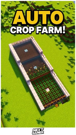 NextGamer on Instagram: "⚙️ Auto Crop Farm in Minecraft  Build your very own automatic crop farm that harvests wheat, carrots, and potatoes with a simple redstone setup! Perfect for survival players who want efficiency and style in their base.  #MinecraftAutoFarm #MinecraftRedstoneBuild #MinecraftFarming #MinecraftSurvivalIdeas #MinecraftAutomation #MinecraftBuildTips #MinecraftInspiration"