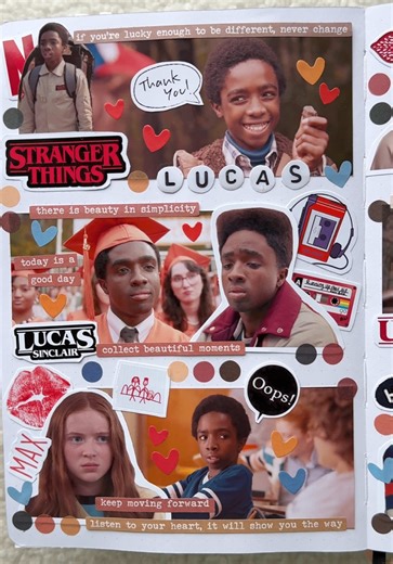 Lucas Sinclair inspired collage ❤️ Stranger things theme. Inspo for your journal #strangerthings #lucas #lucassinclair #fyp #viral @Stranger Things @Netflix