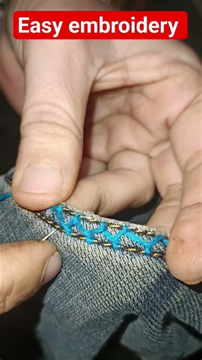 easy design for jeans pocket #diy #handmade #shorts