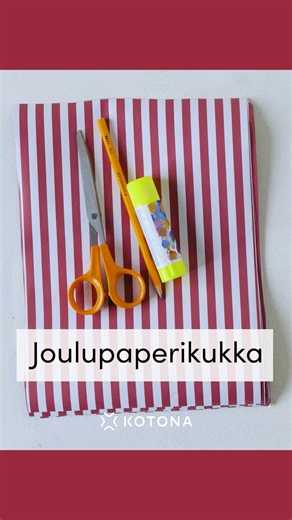 Kotivinkki on Instagram: "Suloinen joulupaperikukka valmistuu helposti taittelemalla. Materiaaliksi sopii jouluinen lahjapaperi! 🎁 Katso vaihe vaiheelta -ohje 👉meko.fi/joulupaperikukka"