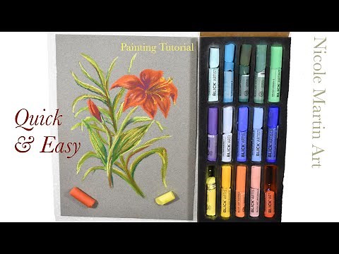 Easy Lily Flower Pastel Tutorial | BEGINNER Pastel Painting Lesson