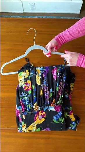 How to hang an extra long dress to fit in a closet