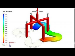 Moldex3D R16｜Pin Movement - Melt Front Time