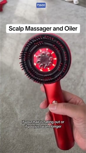 Hair Growth Red LED Oil Comb | Scalp Massager for Dandruff & Stress Relief