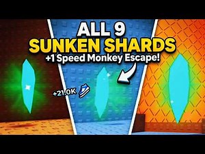 How To Find ALL 9 SHARDS in +1 Speed Monkey Escape! (Roblox)