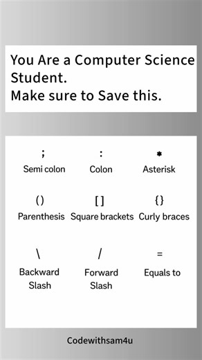 Save it 🔖 Make sure to follow for more ❤️ #computer #programming #symbol #shorts #reels | Sam Dev