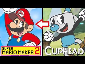 All Cuphead Run N' Gun Stages REMADE & COMPARISON in Super Mario Maker 2