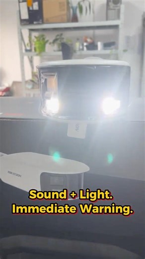 Perimeter deterrence test: strobe + audio warning | ColorVu system#hikvision #panoramicview