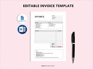 Editable Invoice Template. Microsoft Word Invoice Template. Blank Invoice Form. Custom Invoice. Billing Template. Google Docs Receipt Form - Etsy UK