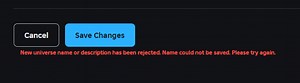 I cannot change my experience's (Universe) name or description