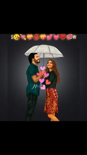 Romantic Animated Couple Scenes with Love Symbols