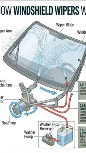 How Windshild Wipers Works #cars #mechanic #tips #youtubeshorts #youtubelifestyle #suscribe