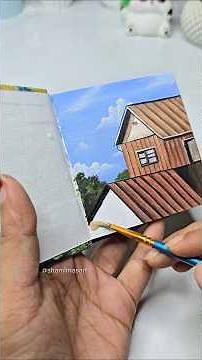 Easy mini painting tutorial 😍🤗🎨 #easytutorial #gouachepainting #artshorts