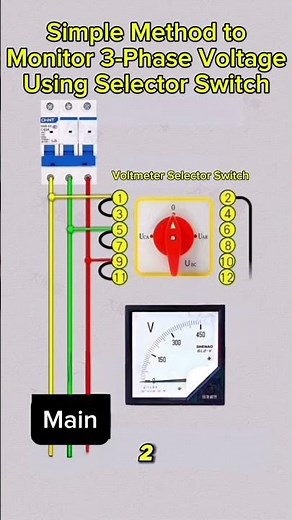Simple Method to Monitor 3-Phase Voltage Using Selector Switch