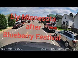 Drive through downtown Ely, Minnesota with Dashcam