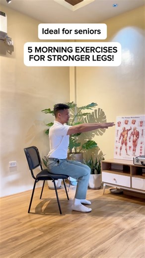 2.2M views · 20K reactions | Start your morning with strength!  These 5 simple exercises build stronger legs, improve balance, and keep seniors moving with confidence all day long. #fblifestyle #facebookreelsviral #exercise #wellness #physiotherapy | Physical Therapy Session | Facebook