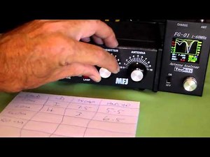 MFJ945E Quick Band Change Tuning Chart.