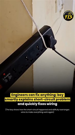 TheIndianSarcasm on Instagram: "A young boy demonstrates how a short-circuit happened in the wiring and carefully identifies the exact issue. Using his knowledge, he cleverly rearranges the wires, restoring power without needing any replacements. The video showcases practical engineering skills, problem-solving, and smart thinking. It’s a simple yet effective solution that proves understanding the problem can make even complex issues easy to fix. #EngineeringMind #ShortCircuit #SmartFix #Problem