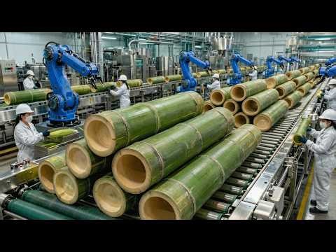 Inside the High-Tech Bamboo Factory: How Giant Bamboo Stems Are Turned Into Soft Toilet Paper