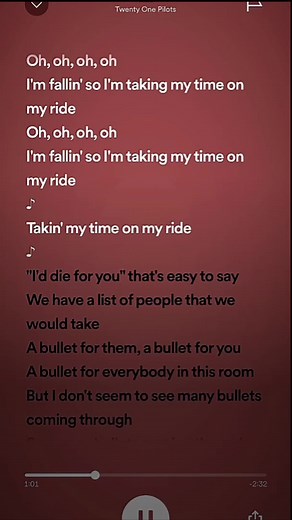 Ride - Twenty One Pilots Lyrics