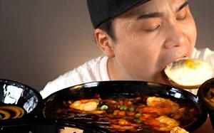 【ddeong-gae】吃播 蔬菜炸酱面&鸡蛋蔬菜炒饭&糖醋肉&三鲜肥牛面