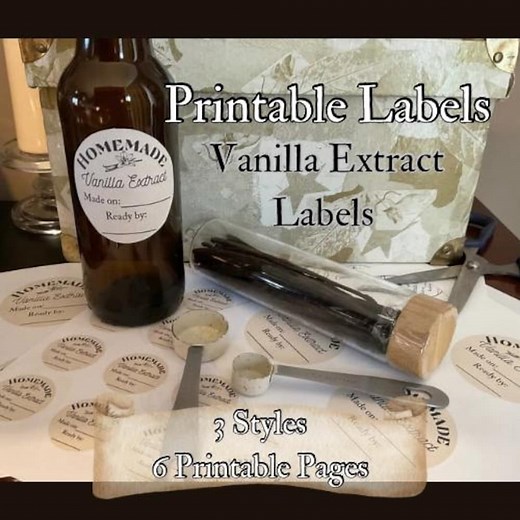 Vanilla Extract Labels: Printable DIY Bottle Labels (PDF & JPG) - Etsy