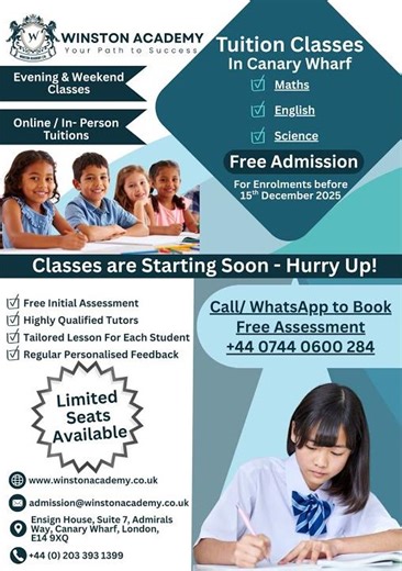 Weekend tuition for Year 1–GCSE.