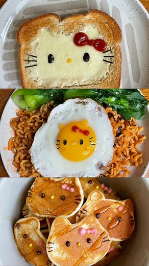 Winnie on Instagram: "Hello Kitty food art! 💕 . . . . . . #sanriofood #sanriocafe #hellokitty #hellokittyfood #hellokittycafe #sanriohellokitty #toasttuesday #toasttuesdays #cutetoast #toastart #toastsforall #toast #cutefood #cutefoodart #cheesetoasts #foodart #foodartblog #foodartforkids #foodartwork #eggtarts #kawaiiaesthetic #minipancakes #torontofoodblog #sanriocharacters #pancakeart #pancakecereal #cuteegg #yogurtgranola #mermaidtoast #spicynoodles"