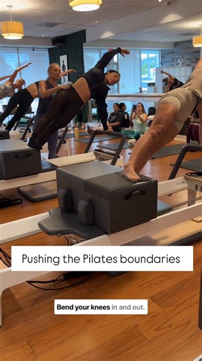 Tracey Mallett | Pilates Barre Home Workouts | Teacher Training on Instagram: "Pushing the boundaries of Pilates—because why should there be boundaries? The only “rule” we should follow is teaching the class in front of us. I teach Pilates with classical principles at its foundation, while layering in contemporary twists that bring alignment, creativity, and accessibility to every body. After 30 years of teaching, I’ve learned that the sweet spot lies in the balance—where classical and contempor