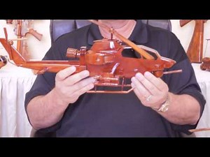 Handcrafted Mahogany Natural Wood Helicopters artwork