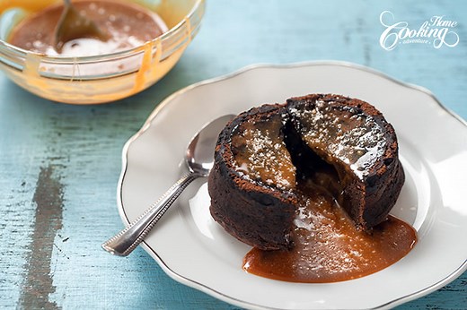 Chocolate Caramel Lava Cake - Best Chocolate Lava Cake Recipe