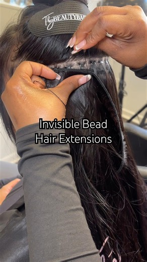 Invisible Bead hair extensions #hairextensions