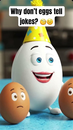 Why don’t eggs tell jokes?? 😜 #funny #shorts