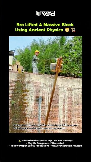 Bro Lifted A Massive Block Using Ancient Physics 😳🏗️ #shorts