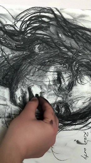 Rotate your phone✨#follow #drawing #charcoal #like #portrait | Rizviarty | Facebook